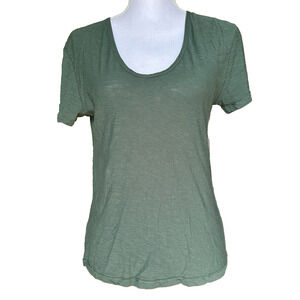 COMUNE sz S Malibu V-Neck Modal Knit T-Shirt in Dark Green‎